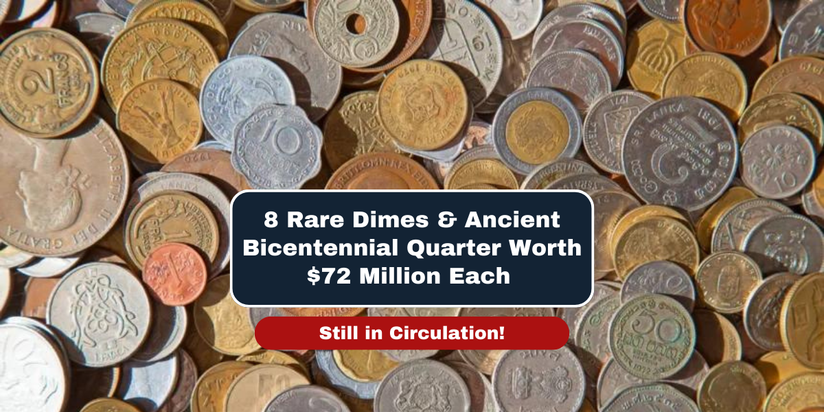 8 Rare Dimes & Ancient Bicentennial Quarter Worth $72 Million Each – Still in Circulation!